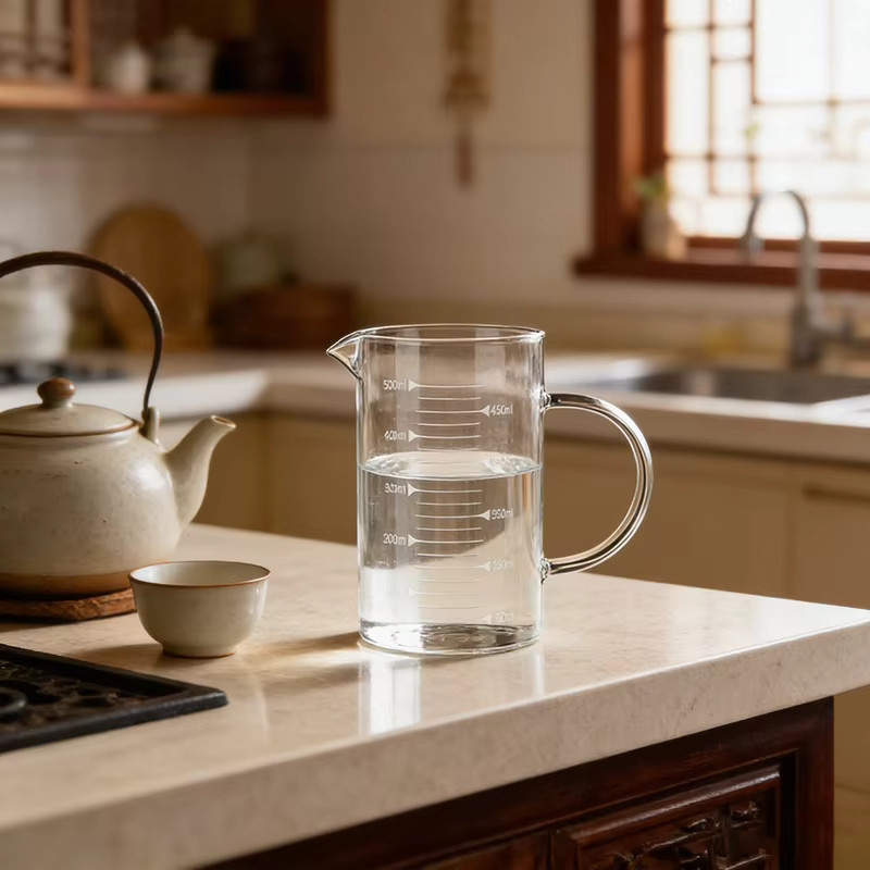 YWDL Glas-Messbecher mit Griff aus hitzebeständigem Borosilikatglas, transparent, 250 ml - Bild 4