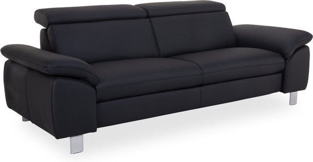 2 Sitzer Sofa vito TONGA 2.0 in Schwarz aus Leder mit Metallrahmen, B: 237 cm, H: 79 cm, T: 98 cm - Bild 1