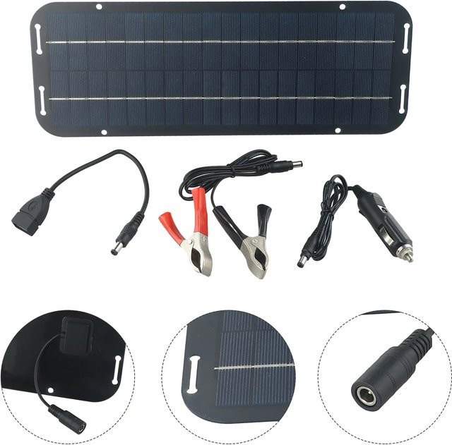 60 W Photovoltaik-Solarpanel als 12 Volt Ladegerät für Wohnmobile, Wohnwagen, Boote und Häuser in Schwarz - Bild 1