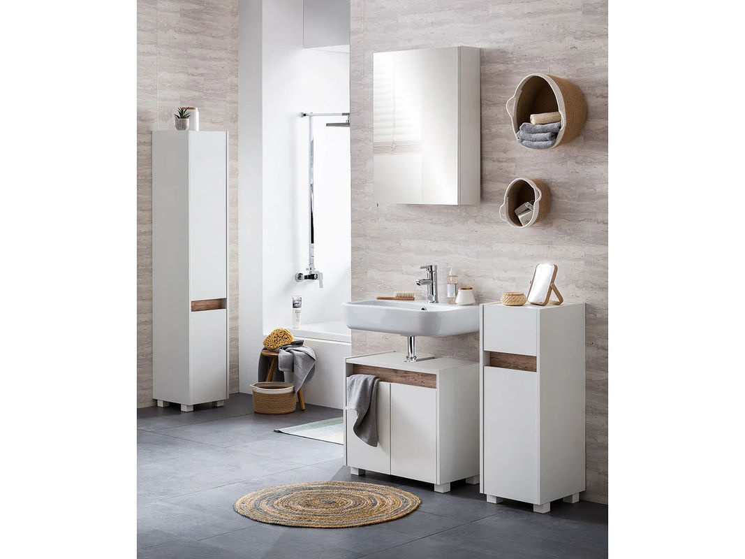 SCHILDMEYER Waschbeckenunterschrank Cosmo Badezimmer Weiß B/H/T: 56,9 x 54,6 x 33 cm - Bild 2