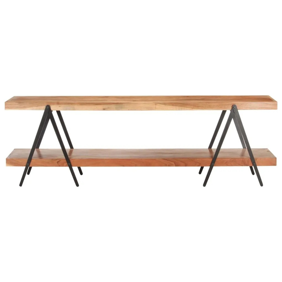 vidaXL TV-Schrank aus Akazienholz und Eisen in Braun im Vintage-Design, B/T/H: 160 x 40 x 50 cm - Bild 2