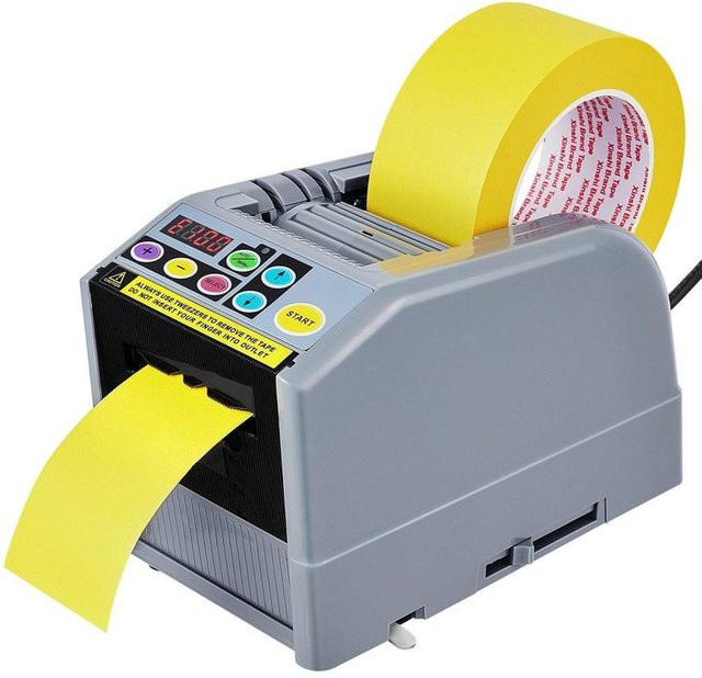 Automatischer elektrischer Klebebandspender und Klebebandschneider für Klebebandbreiten von 6-60 mm in Weiß und Grau - Bild 1