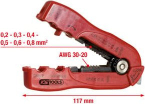 KS Tools Multifunktions-Abisolierwerkzeug rot 0,20 bis 0,80 mm² - Bild 2
