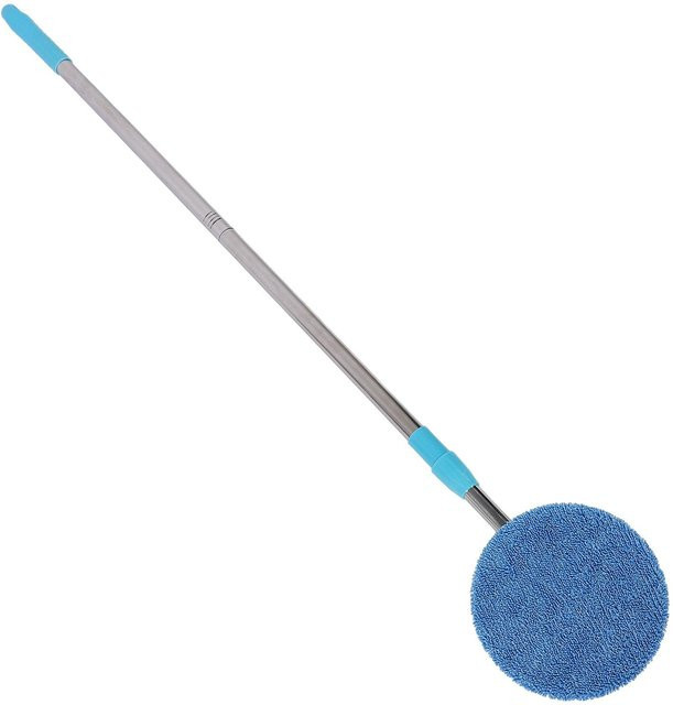 Kabelloser elektrischer Wischmopp mfySpace mit flexiblem Kopf und Verlängerungspol in Grau und Blau - Bild 1