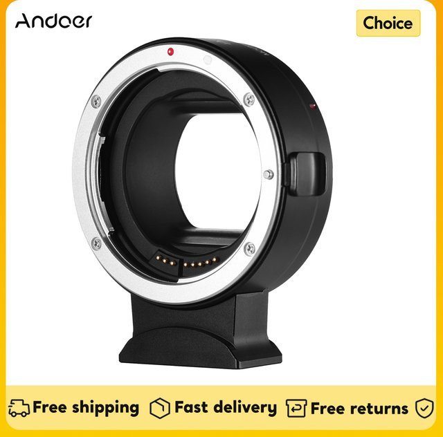 Andoer EF-EOS R Autofokus Objektivadapter für Canon EF und EF-S Objektive auf Canon EOS R RF Mount Full Frame Kameras, Schwarz - Bild 1