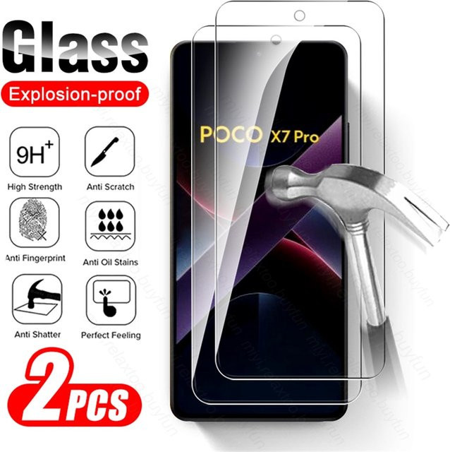 2er-Set Schutzglas für Xiaomi Poco X7 Pro 5G, 9H Premium Displayfolie, transparent - Bild 1