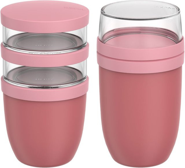 Mepal Lunchpot-Set XL Ellipse 2er Set Pink mit 900 ml und 1050 ml, auslaufsicher und spülmaschinenfest - Bild 1