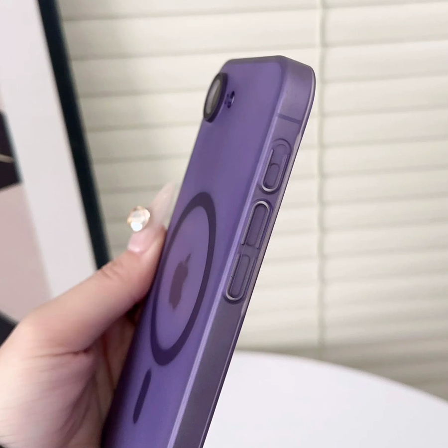 Matte und ultradünne MagSafe Schutzhülle in Blau für iPhone 16, 16E, 15, 14, 13, 12, 11 Pro Max Plus mit magnetischer Stoßfestigkeit und Hartglas-Linsenschutz - Bild 3