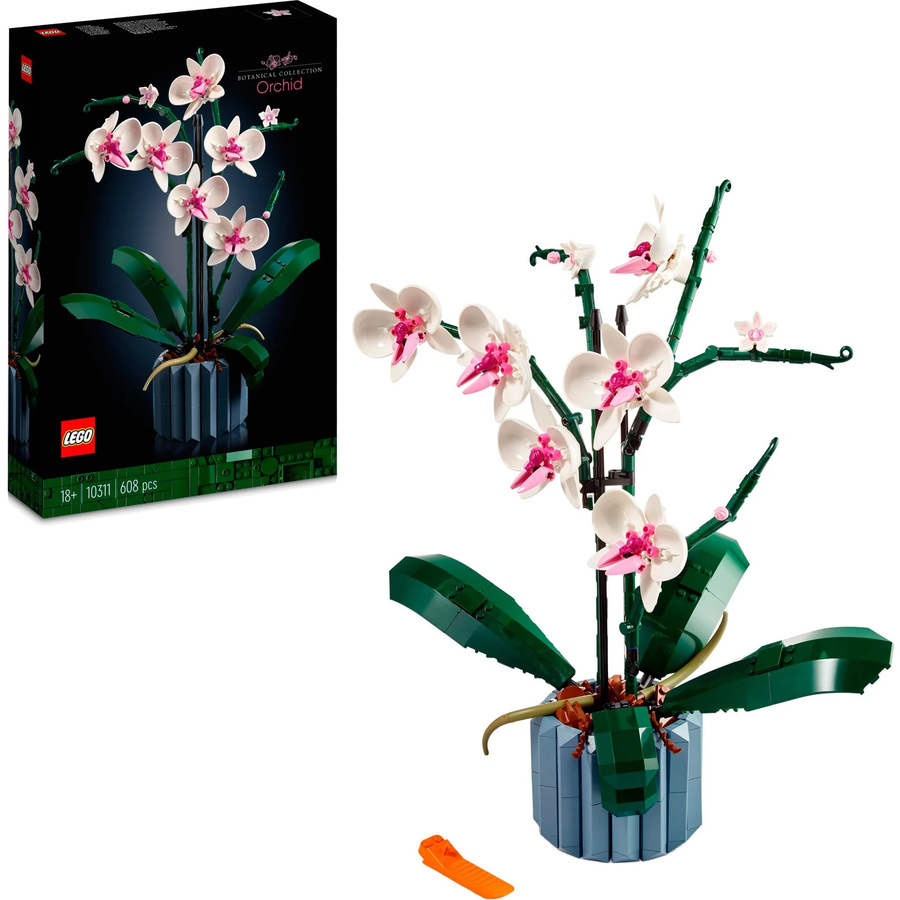 LEGO Icons Orchidee 10311 Dekoration in Weiß, Rosa, Blau und Braun - Bild 5