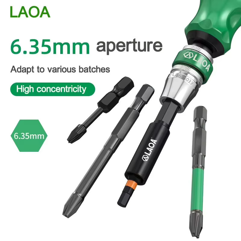 LAOA 10-in-1 Multifunktions-Schraubendreher-Set aus legiertem Stahl in Grün mit magnetischem austauschbarem Kopf - Bild 6