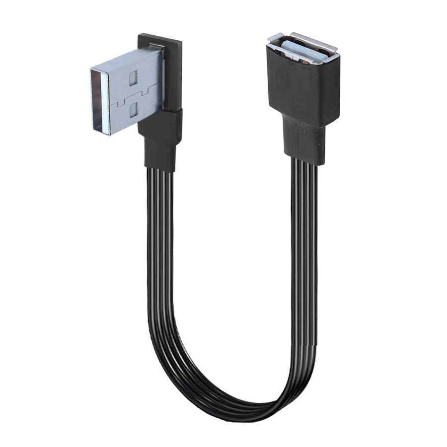 Chenyang USB 2.0 A Panelmontage Verlängerungskabel mit abgewinkeltem Stecker in Schwarz - Bild 3