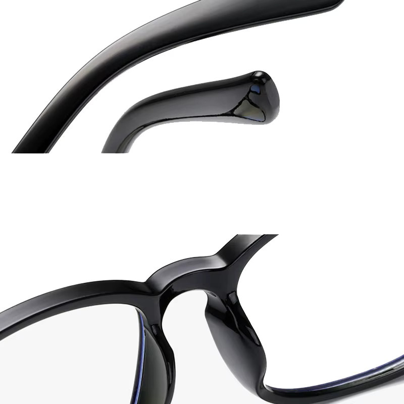 CHUANCHEN Lesebrille, Vollrand, rechteckig, Kunststoff, Schwarz, Unisex - Bild 2