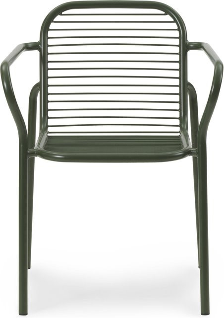 Normann Copenhagen Vig Garten Armlehnstuhl aus Stahl in Grün Matt - Bild 1