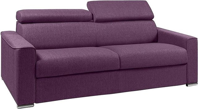 Vente-unique Schlafsofa Vizir in Violett mit Stoffbezug und modernem Design - Bild 1