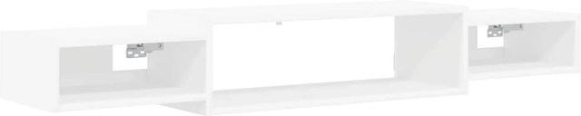vidaXL Wandmontierter TV-Schrank in Weiß, moderner Mediaschrank mit Medienfächern, B/H/T: 140 x 28 x 21 cm - Bild 1