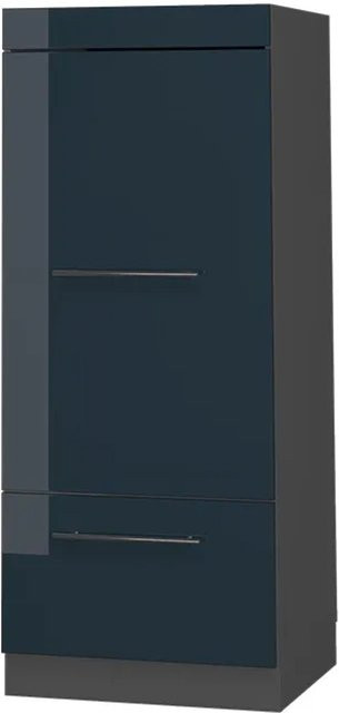 Vicco Mikrowellenschrank Fame-Line in Dunkelblau Hochglanz und Anthrazit, B/T/H: 60 x 55,03 x 153,6 cm - Bild 1