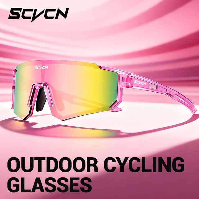 SCVCN Sonnenbrille, pink, Vollrand, Kunststoff, Wrap - Bild 1