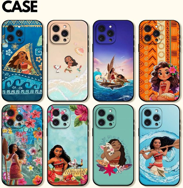Mesuca Handyhülle im Cartoon Anime Moana Design für iPhone 11 bis iPhone 17 Pro Max Plus, weiche TPU Hülle, Multicolour - Bild 1