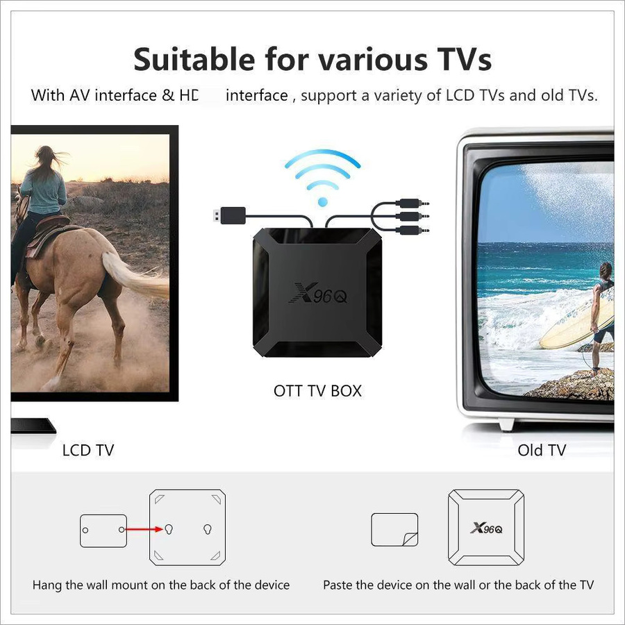 X96Q Android 10.0 TV-Box mit Allwinner H313 Quad-Core, 2GB DDR3, 16GB EMMC, 4K HD Media Player und 2,4G WLAN in Schwarz - Bild 3