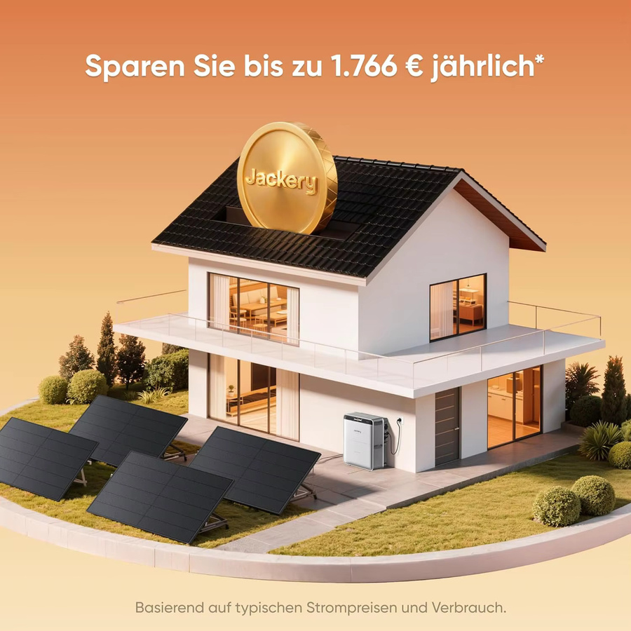 Jackery SolarVault 3 Pro Balkonkraftwerk mit Speicher, 4x 450W Glas-Glas Solarmodule, 4 MPPT, 1200W Ausgang, 4000W PV-Eingang, erweiterbarer Speicher 2,52–15,12kWh, Plug & Play - Bild 4