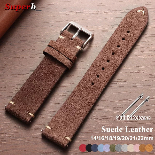 Uhrenarmband Wildleder, Kalbsleder, Unisex - Bild 1