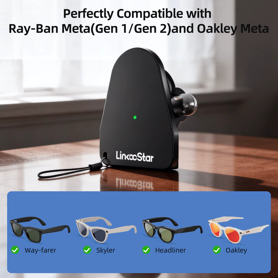FONKEN USB-C Ladeadapter für Ray-Ban Meta Gen 1/Gen 2 und Oakley Meta in Schwarz - Bild 3