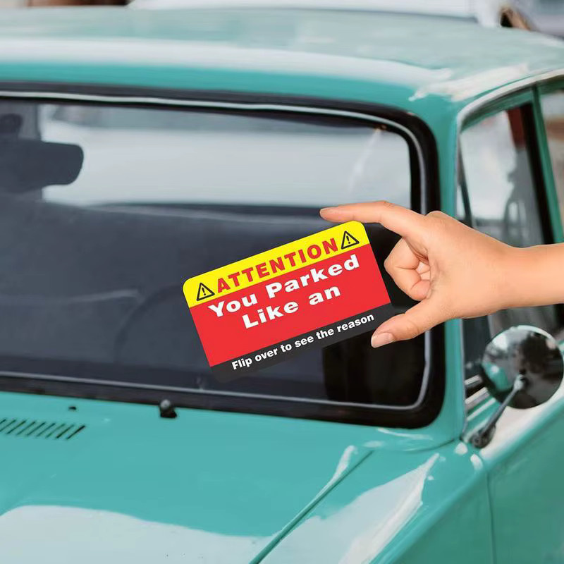100 Stück lustige Visitenkarten You Park Like an Idiot als Parkplatz-Hinweis für Erwachsene aus Papier - Bild 5