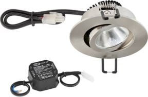 EVN Lichttechnik P-LED Deckeneinbauleuchte rund aus Edelstahl in Silber, 6W, Warmweiß 3000K, PC20N61302 - Bild 1