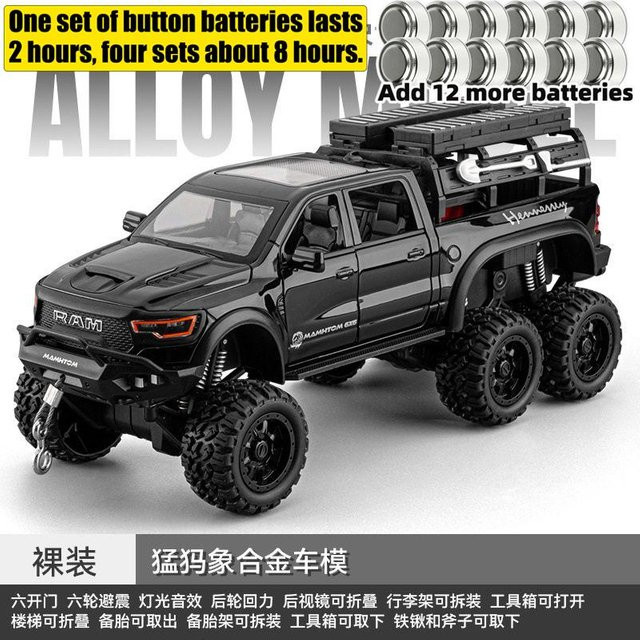 Linyi Toy Car Dodge Hennessey Mammoth 1000 6X6, Spielzeugfahrzeug, 1:24, mit Sound & Licht, ab 14 Jahren - Bild 1