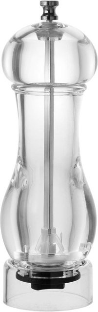 Fackelmann Salz- und Pfeffermühle mit Keramikmahlwerk aus Glas und Edelstahl, transparent, Höhe: 19,5 cm - Bild 1