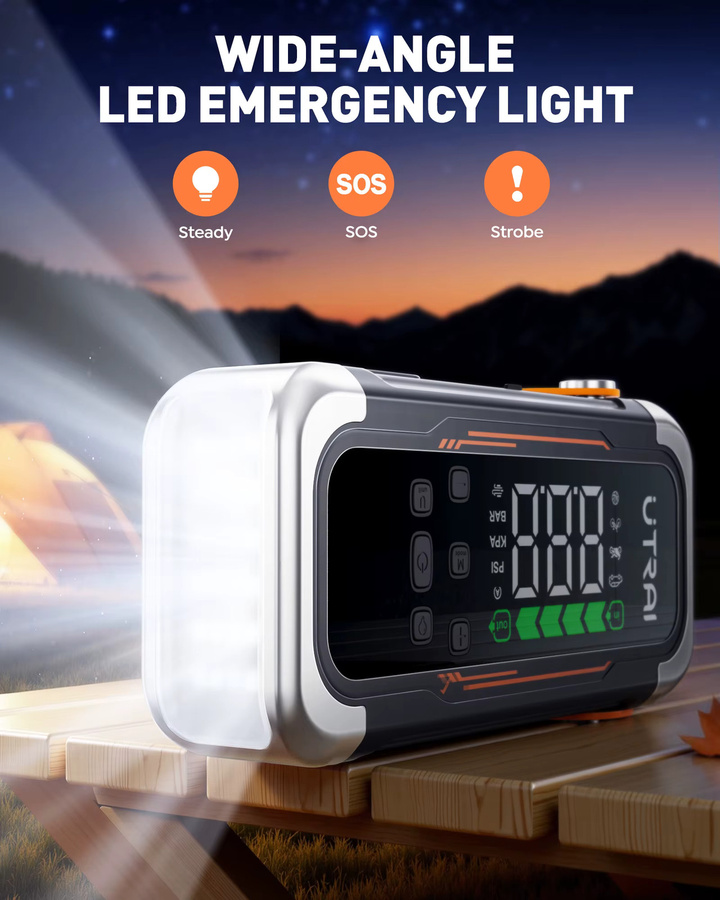 UTRAI 5 in 1 Auto Starthilfe mit 6000A Batterie Booster, 150PSI Luftpumpe und 30W Power Bank - Bild 6