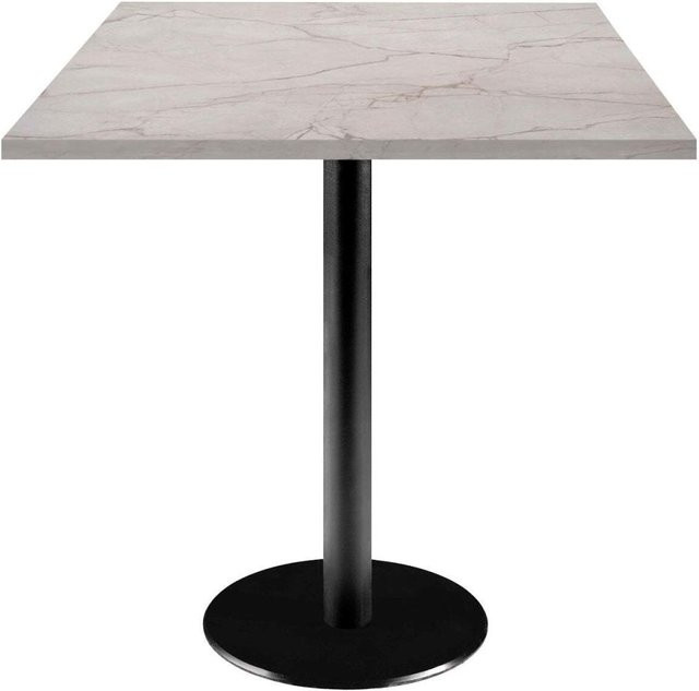RestooTab Tisch Rome quadratisch in Stein-Optik, Farbe Beige und Schwarz, B/T/H: 70 x 70 x 75 cm - Bild 1