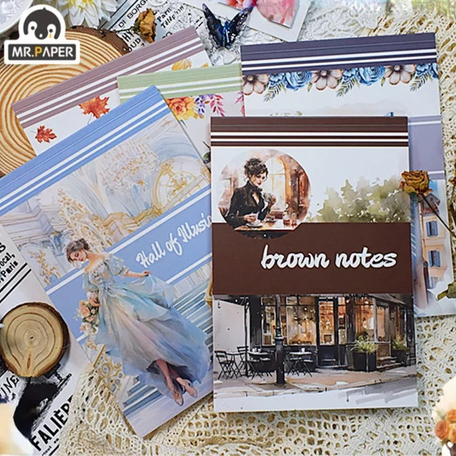 Mr. Paper Vintage Stickerbuch mit 20 Seiten und bunten Blumenmustern für dein Tagebuch - Bild 1