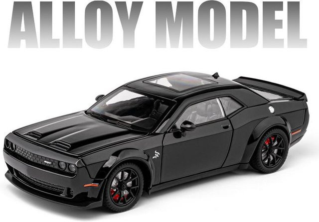 Linyi toy car Dodge Challenger Srt Sportwagen Modell, 1:32, Metall, mit Licht und Ton, ab 18 Jahren - Bild 1