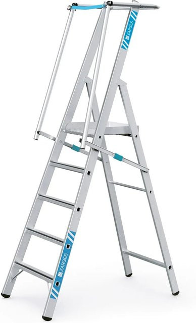 Zarges Stufenleiter ZAP Safemaster S mit großer Plattform aus Aluminium in Silber, 5 Stufen - Bild 1