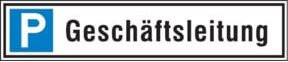 SafetyMarking Parkplatzschild Geschäftsführung aus Aluminium in Weiß, B: 52,0 cm, H: 11,0 cm - Bild 1