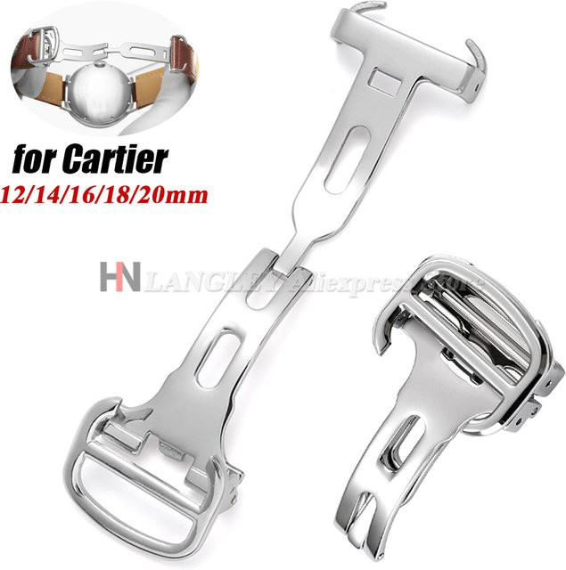 Cartier Uhrenschnalle, Faltschließe, Edelstahl, Silber - Bild 1