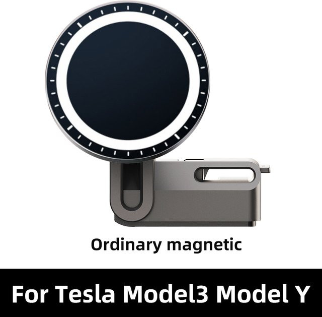 TEEQ Magnetische kabellose Autoladegerät-Halterung für Tesla Model 3 und Model Y, Adsorbierbarer Smartphone-Halter in Schwarz - Bild 1