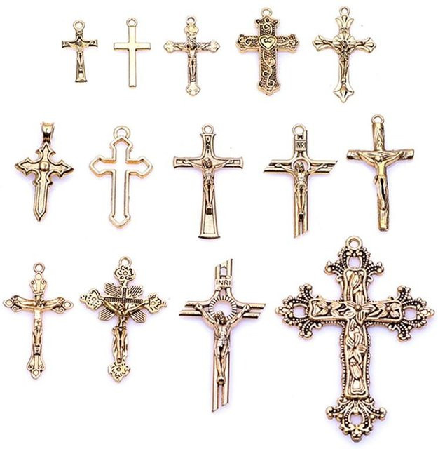 Binchi Outdoor Product Anhänger Kreuz, Messing, Silber, Unisex - Bild 1