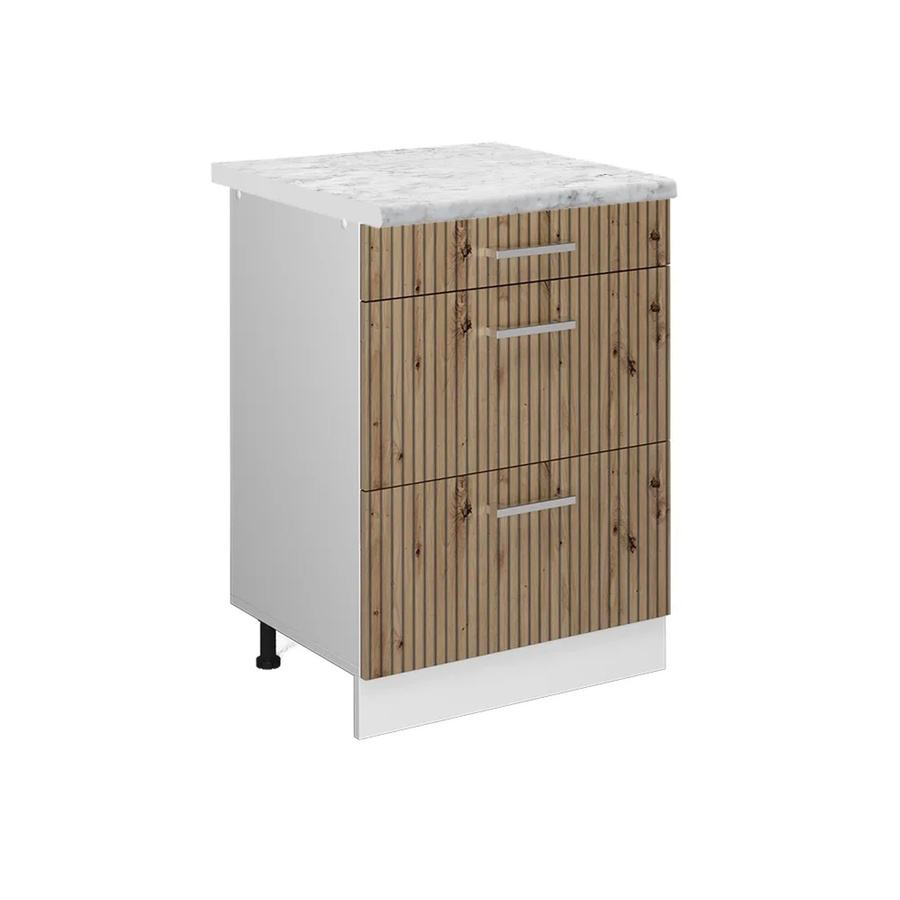Vicco Küchenunterschrank R-Line Artisan-Eiche und Weiß mit Schubladen und Türen, B/T/H: 60 x 60 x 81,6 cm - Bild 2