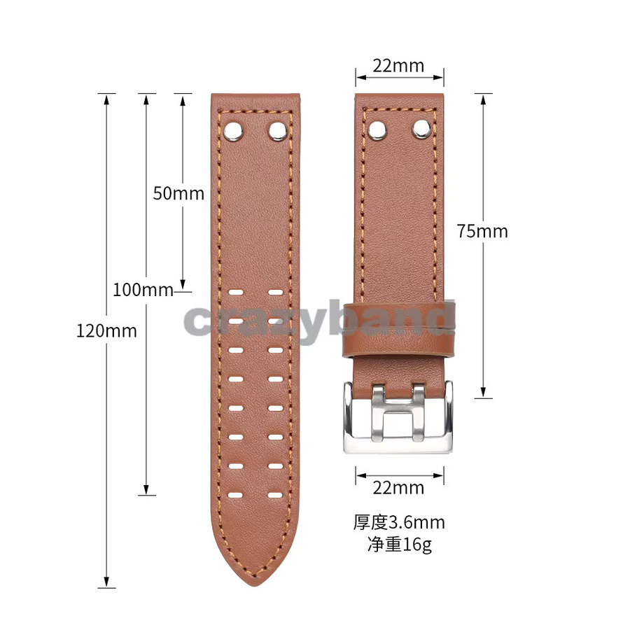 Uhrenarmband Echtleder, Business, 20 mm, 22 mm - Bild 3