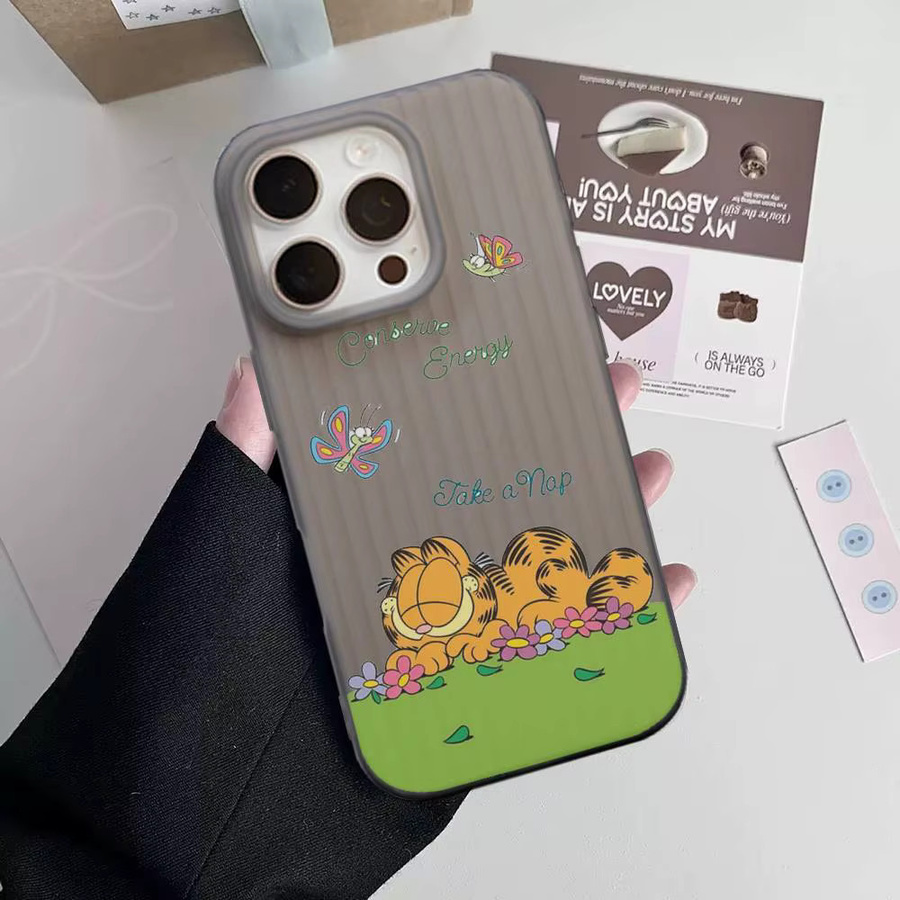 Potdemiel G-Garfield weiche gewellte Handyhülle für iPhone 11 bis 17 Pro Max Plus Pro, stoßfeste Abdeckung, multicolour - Bild 5