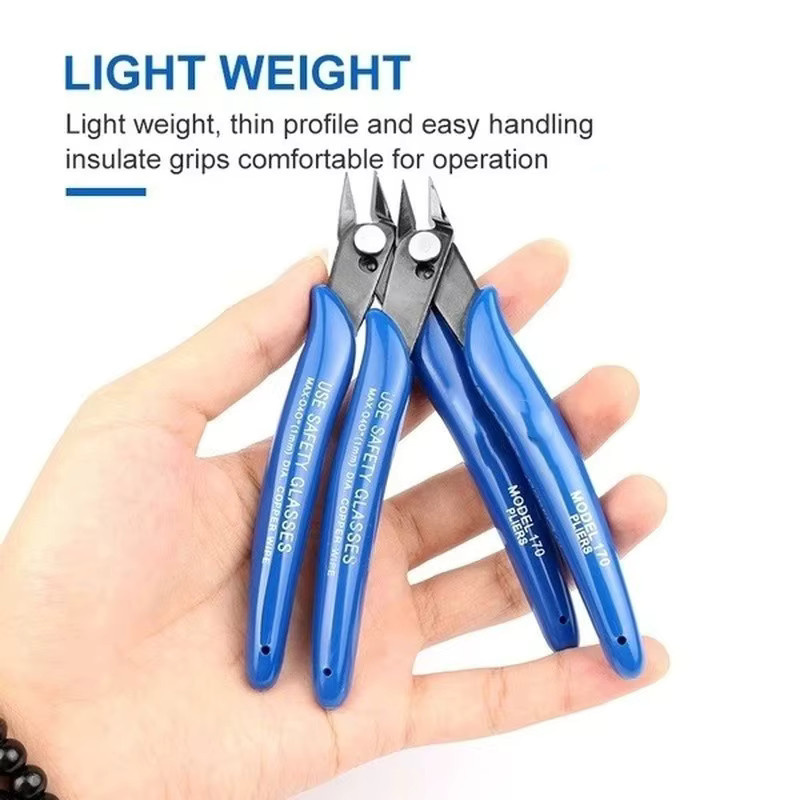 Einblattige Ultradünne Diagonalschneidezange in Blau als Präzisions-Hobbywerkzeug für den Modellbau und das manuelle Drahtschneiden - Bild 2
