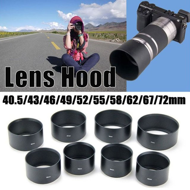 MIIQNUS Metall Gegenkappe Universal Sonnenschutz für Canon und Nikon, Farbe: Schwarz, Durchmesser: 40,5 mm bis 72 mm - Bild 1