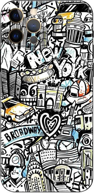 Graffiti Handyhülle für Apple iPhone mit schwarzer TPU-Rückseite in Multicolour - Bild 1