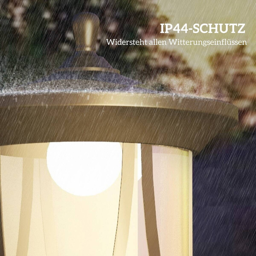 Outsunny Solar Straßenlaterne LED Schwarz mit Lichtsensor und IP44 Wasserdichtigkeit, B/T/H: 17 x 17 x 127 cm - Bild 3