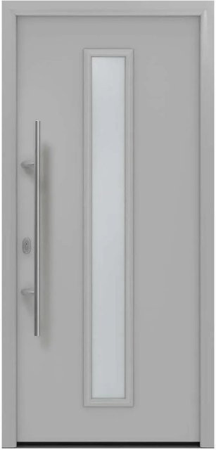 EcoStar Haustür Isopro IP 020S mit Glaseinsatz, Weißaluminium, B: 110 cm, H: 210 cm, DIN Links - Bild 1