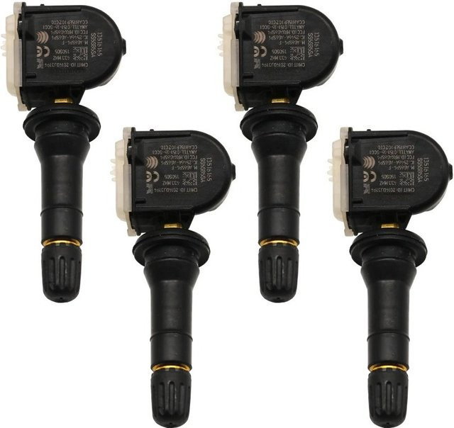 4er Set GANGLE Reifendrucksensor TPMS 433 MHz für Cadillac Chevrolet Buick Opel in Schwarz - Bild 1