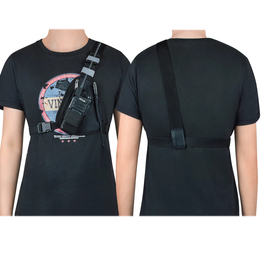 YNIBST Nylon Holster Fall Tasche für 2-Wege-Funkgeräte in Schwarz - Bild 4