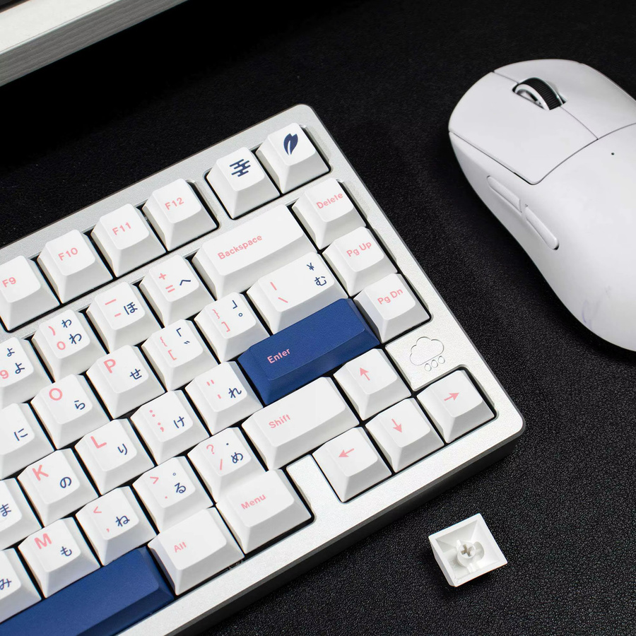 Venit Keys PBT-Tastenkappen im Cherry-Profil mit japanischem Design in Weiß und Blau für mechanische Tastaturen mit MX-Switches - Bild 3